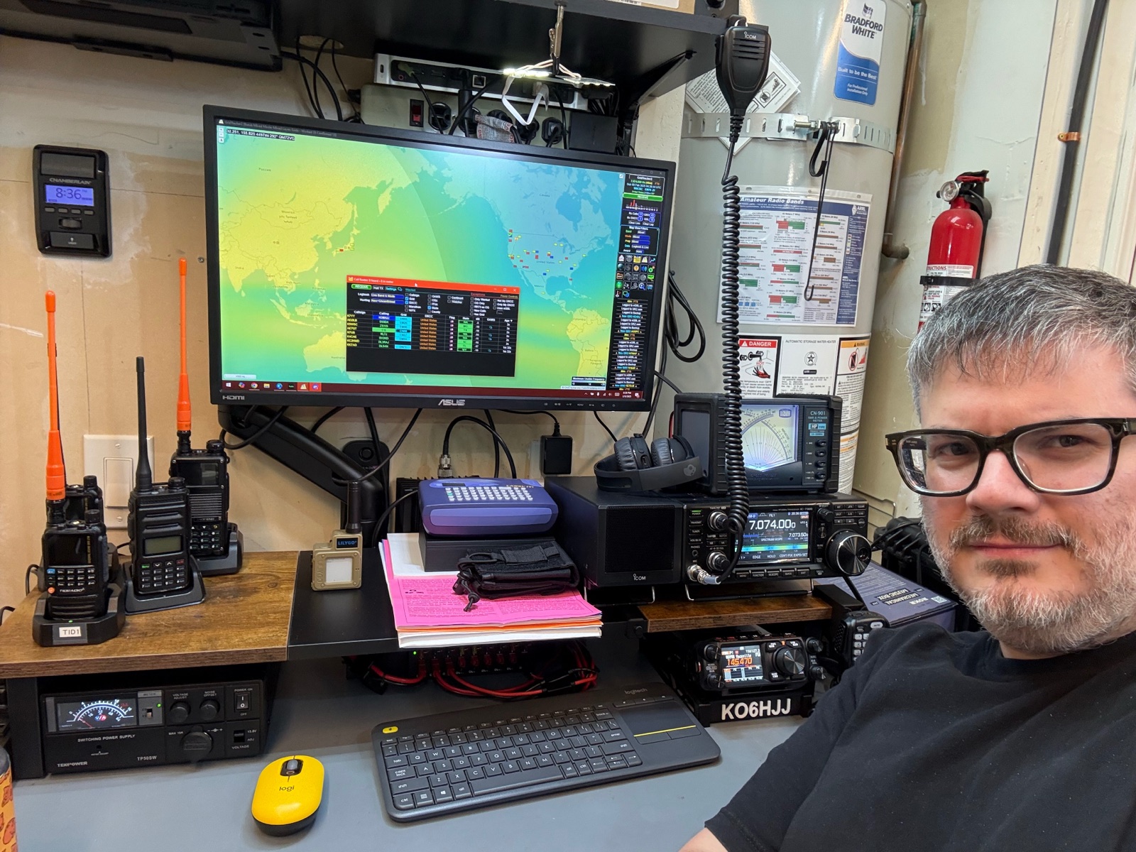 Jon (KB0RB) at his ham radio station